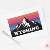 Wyoming Mountain Sunset Retro Sticker (Envelop)