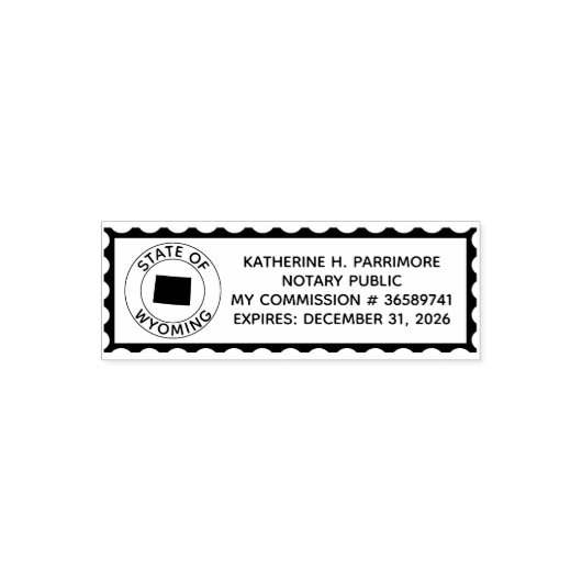 Wyoming notaris openbare zelf inkt rubberen stempe zelfinktende stempel (Design)