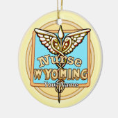 Wyoming Nurse Caduceus Keramisch Ornament (Links)