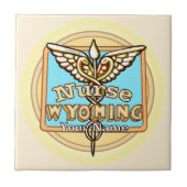 Wyoming Nurse Caduceus Tile Tegeltje (Voorkant)