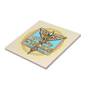 Wyoming Nurse Caduceus Tile Tegeltje (Zijkant)