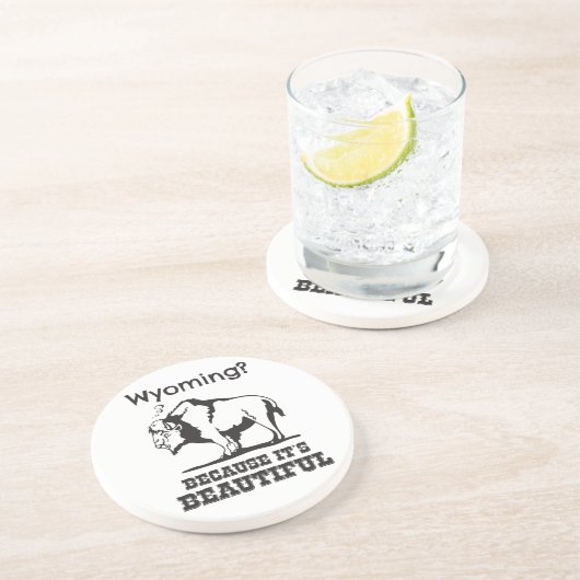 Wyoming? Omdat het prachtig is Zandsteen Onderzetter (Zijkant)