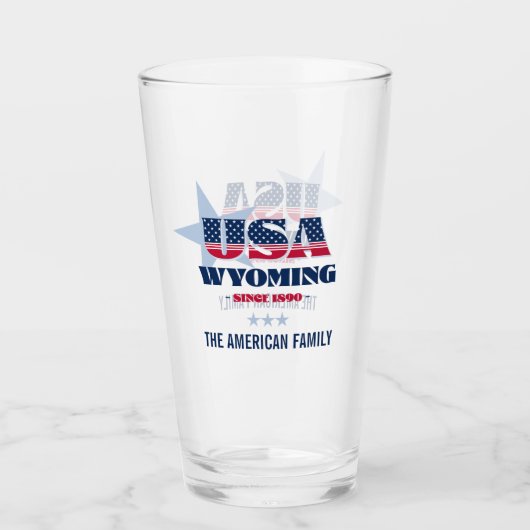 Wyoming Patriotic Pride gepersonaliseerd Glas (Voorkant)