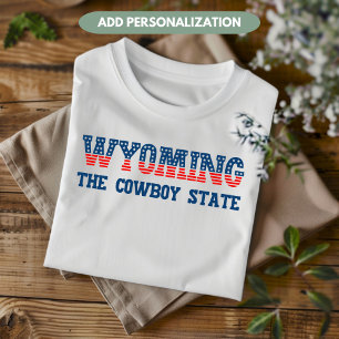 Wyoming Patriottisch De Cowboy Staat Aangepast T-S T-shirt