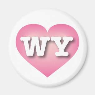 Wyoming Pink Fade Heart - Ik hou van WY Magneet