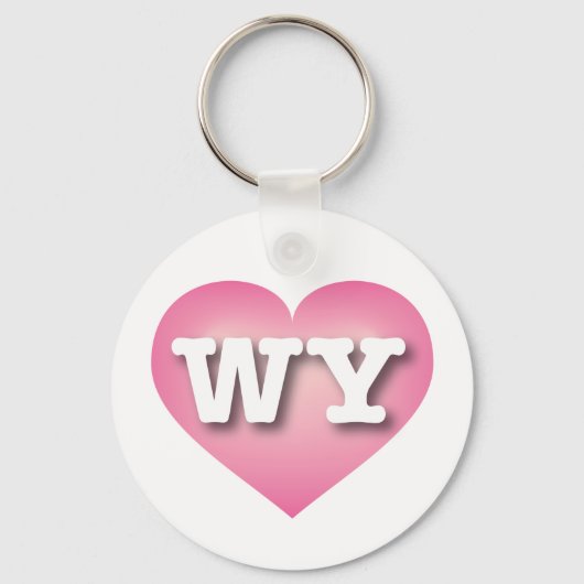 Wyoming Pink Fade Heart - Ik hou van WY Sleutelhanger (Voorkant)