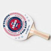 Wyoming Pride Circular Typography Monogram Tafeltennisbatje (Zijkant)