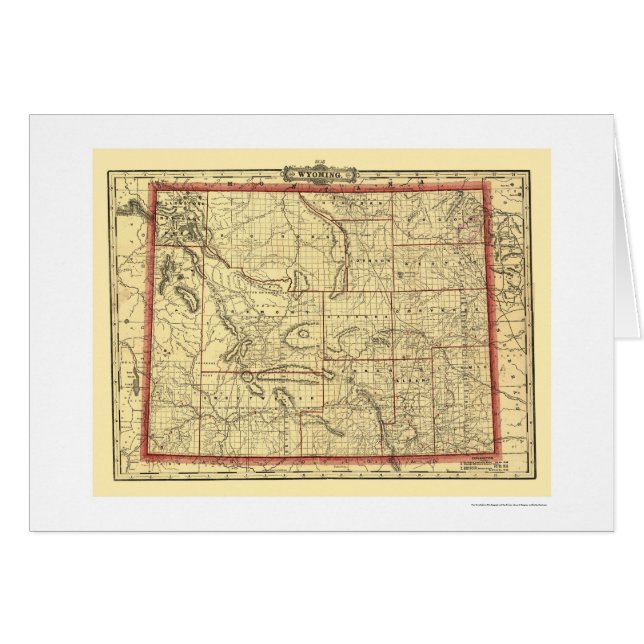 Wyoming Railroad & Town Map 1895 (Voorkant Horizontaal)