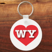 Wyoming Red Heart - Ik hou van WY Sleutelhanger (Voorkant)