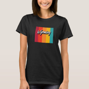  Wyoming Retro 70s Stripes Wyoming Verenigde State T-shirt