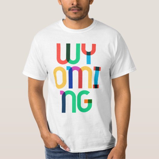 Wyoming Retro Colorful 80s Pop Art T-shirt (Voorkant)