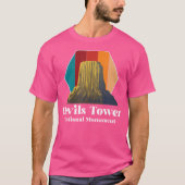 Wyoming Retro Devils Tower National Monument Souve T-shirt (Voorkant)