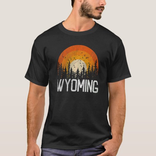 Wyoming Retro Style 70s 80s Mannen Vrouwen T-shirt (Voorkant)