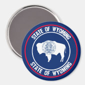 Wyoming Round Emblem Magneet (Voorkant / Achterkant)
