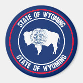 Wyoming Round Emblem Magneet (Voorkant)