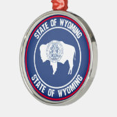 Wyoming Round Emblem Metalen Ornament (Links)