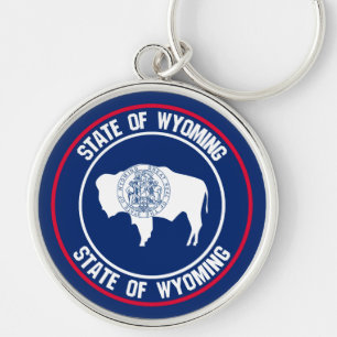 Wyoming Round Emblem Sleutelhanger