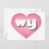 Wyoming roze fade hart - Ik hou van waarom Briefkaart (Voorkant / Achterkant)