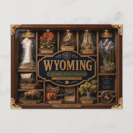 Wyoming-schaduwdoos 3D figuur staat Briefkaart