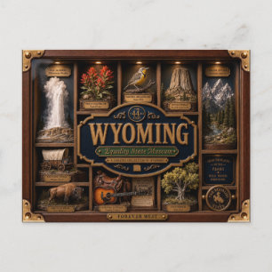 Wyoming-schaduwdoos 3D figuur staat Briefkaart