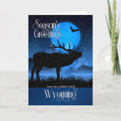 Wyoming Season's Greetings Woodland Moose Feestdagen Kaart (Voorkant)