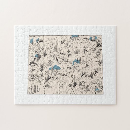 Wyoming Shaped  Afbeelding Map Legpuzzel (Horizontaal)