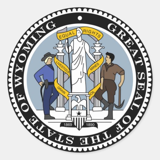 Wyoming staat zegel Amerika republiek symbool vlag (Voorkant)