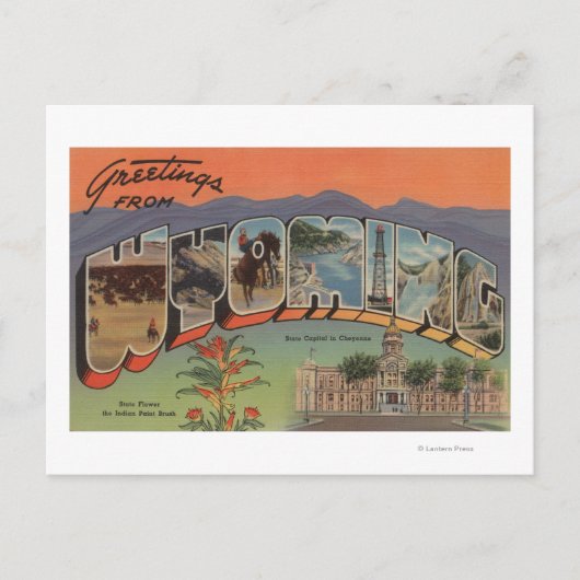 Wyoming (staatskapitaal/bloem) briefkaart (Voorkant)