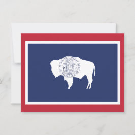 Wyoming Staatsvlag Bizon Rode Rand Briefkaart
