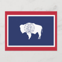 Wyoming Staatsvlag Bizon Rode Rand