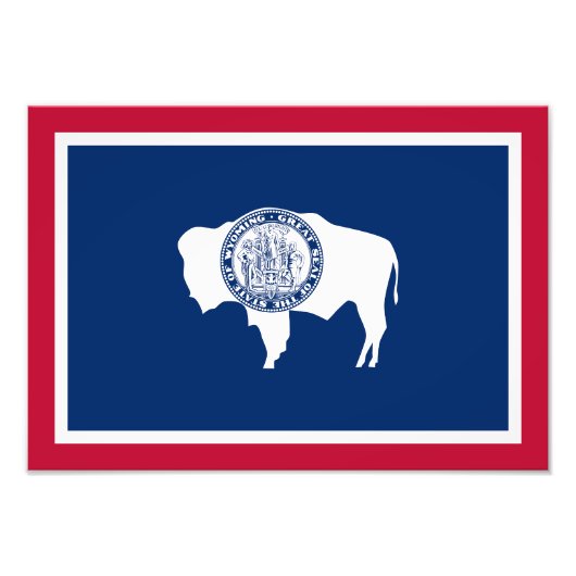 Wyoming Staatsvlag Foto Afdruk (Voorkant)