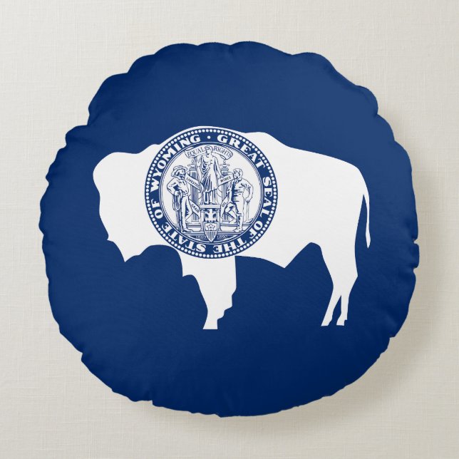 Wyoming Staatsvlag Rond Kussen (Voorkant)
