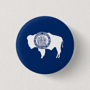Wyoming Staatsvlag Ronde Button 3,2 Cm
