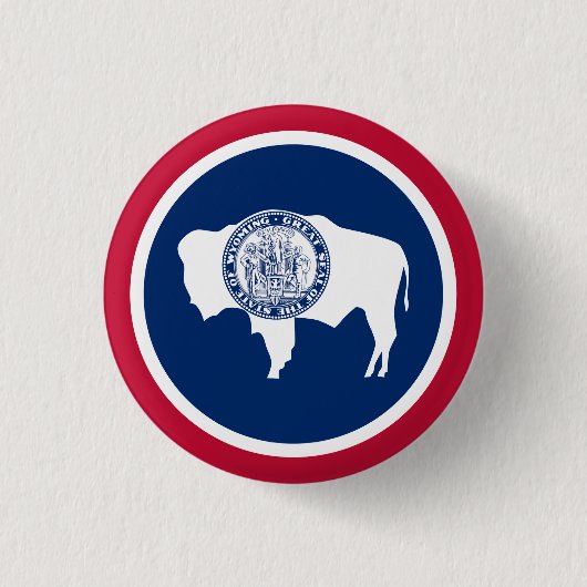 Wyoming Staatsvlag Ronde Button 3,2 Cm (Voorkant)