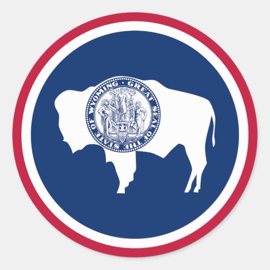 Wyoming Staatsvlag Ronde Sticker (Voorkant)