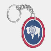 Wyoming Staatsvlag Sleutelhanger (Voorkant Links)