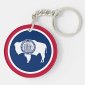 Wyoming Staatsvlag Sleutelhanger (Achterkant)