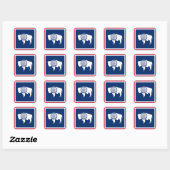 Wyoming Staatsvlag Vierkante Sticker (Vel)
