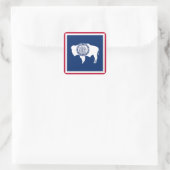 Wyoming Staatsvlag Vierkante Sticker (Tas)