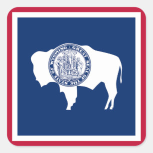 Wyoming Staatsvlag Vierkante Sticker
