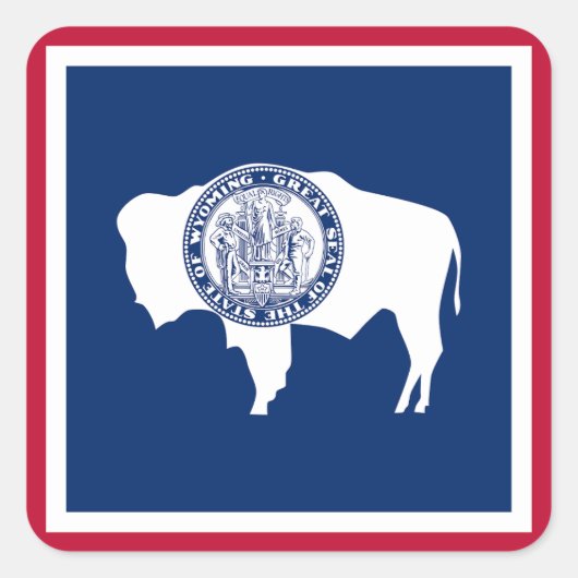 Wyoming Staatsvlag Vierkante Sticker (Voorkant)