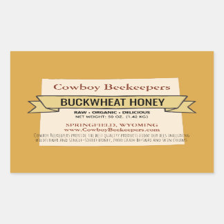 Wyoming State Boekweit Honing Jar Stickers