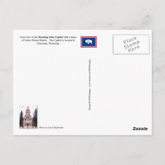 Wyoming State Capitol, Cheyenne, WY Briefkaart (Achterkant)