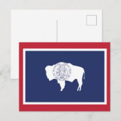 Wyoming State Flag Bison Red Border Briefkaart (Voorkant / Achterkant)