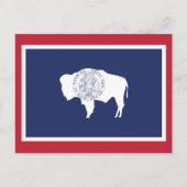 Wyoming State Flag Bison Red Border Briefkaart (Voorkant)