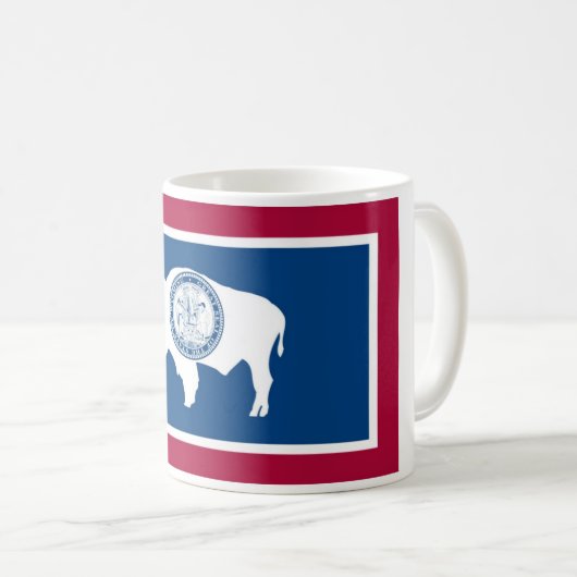 Wyoming State Flag Coffee Cup Mok (Voorkant rechts)