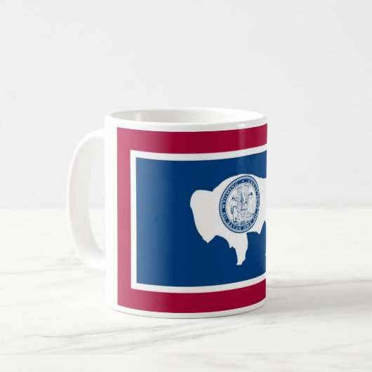 Wyoming State Flag Coffee Cup Mok (Voorkant links)