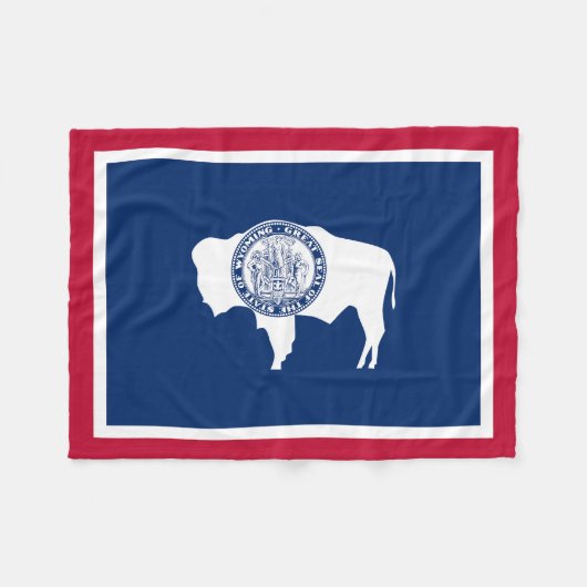Wyoming State Flag Fleece Deken (Voorkant (Horizontaal))