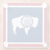 Wyoming State Flag Glazen Onderzetter (Achterkant)