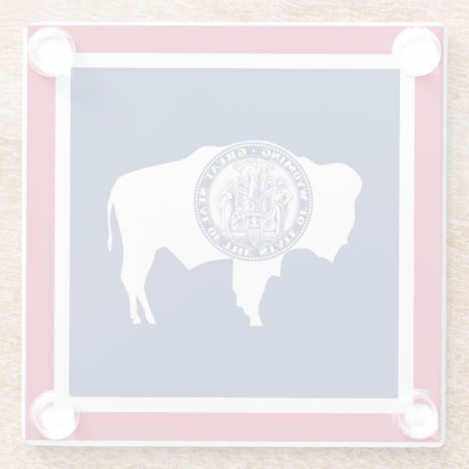 Wyoming State Flag Glazen Onderzetter (Achterkant)